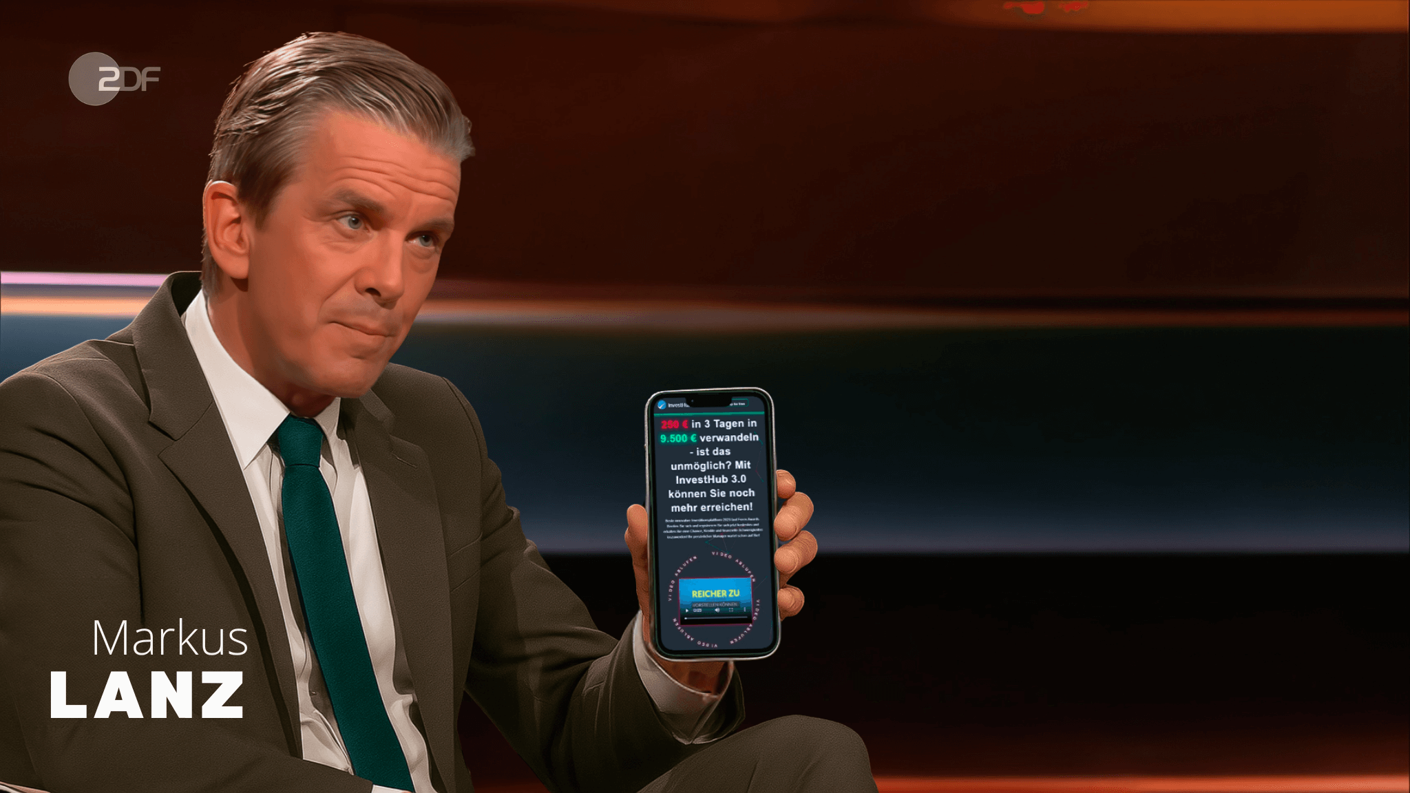Markus Lanz zeigt FinovexPro App im ZDF-Studio